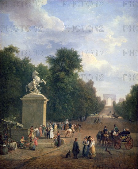 'The Entrance to the Champs-Élysées', c1804-1836. Artist: Eustache Francois Duval