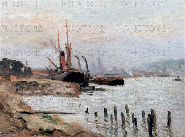 'The Seine River at Rohen', c1898-1942. Artist: Narcisse Guilbert