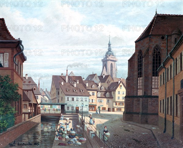 'Place Des Dominicains, Colmar', 1876. Artist: Michel Hertrich