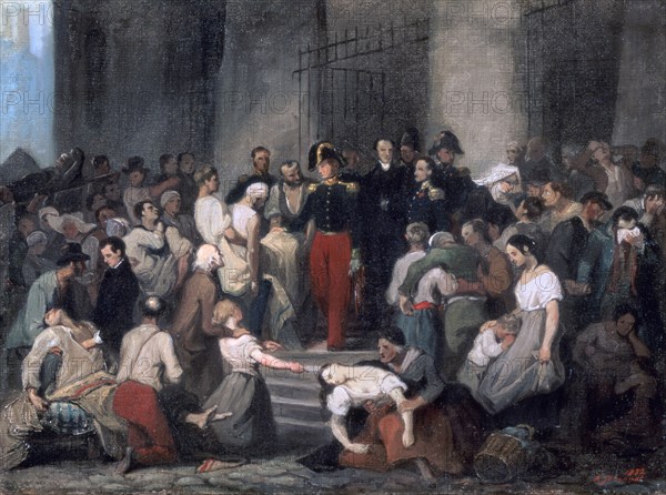 'The Duke of Orleans ..During the Cholera Epidemic', c1830. Artist: Alfred Johannot