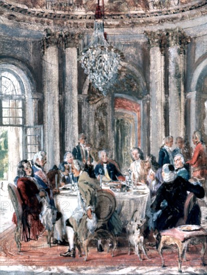 'Reunion at the Mansion', 1849. Artist: Adolph Menzel