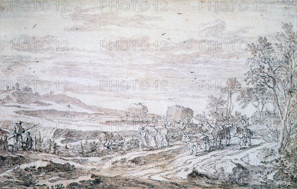 'Landscape with Reapers', c1615-1661. Artist: Pieter Molijn