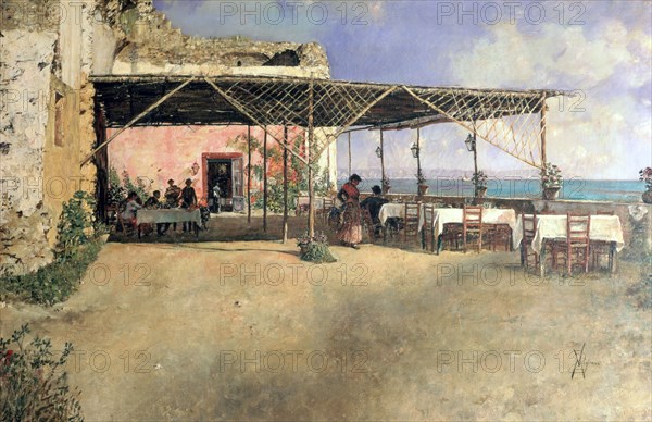 'Taverna at Posillipo', 1886. Artist: Vincenzo Migliaro