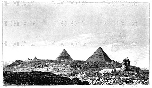 The Pyramids and Sphinx, Giza, Egypt, 19th Century. Artist: Lemaitre