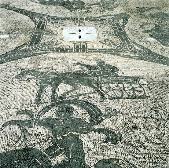 Chariotieer, mosaic, Cisarii, Ostia, Italy, c1st Century. Artist: Unknown