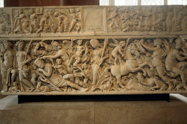 Roman sarcophagus with the legend of Selene and Endymion, 230-235 AD. Artist: Unknown