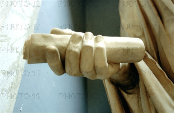 Detail of one of the hands from a statue of the Roman Emperor Titus. Artist: A Lorenzini