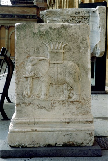 Roman relief of an elephant. Artist: Unknown