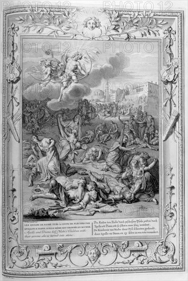 'Apollo and Diana Kill Niobe's Children with their Arrows', 1733. Artist: Bernard Picart