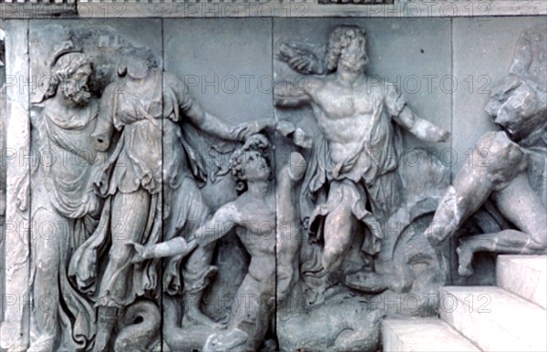 Detail from the Great Frieze of the Pergamon Altar, 180-159 BC. Artist: Unknown