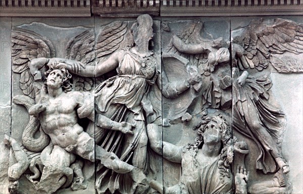 Detail from the Great Frieze of the Pergamon Altar, 180-159 BC. Artist: Unknown