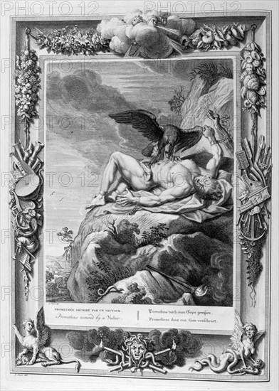 Prometheus tortured by a vulture, 1733. Artist: Bernard Picart