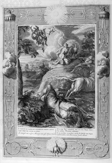 Io changed into a cow: Mercury cuts off Argus' head, 1733. Artist: Bernard Picart