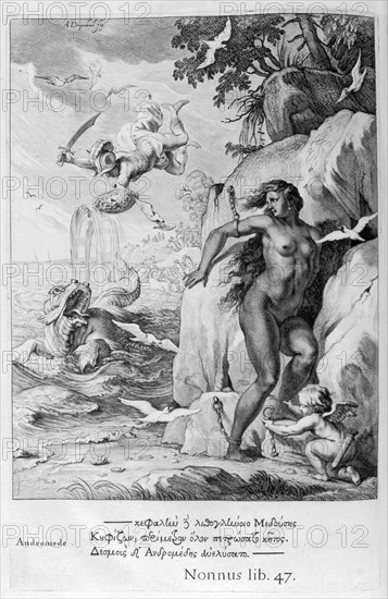 Perseus delivers Andromeda from the sea monster, 1655. Creator: Unknown.