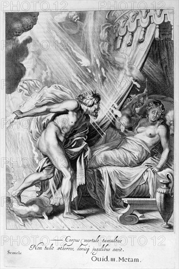 Semele is consumed by Jupiter's fire, 1655. Creator: Unknown.