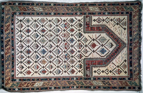 Prayer rug from Dagestan, Caucasus. Artist: Unknown