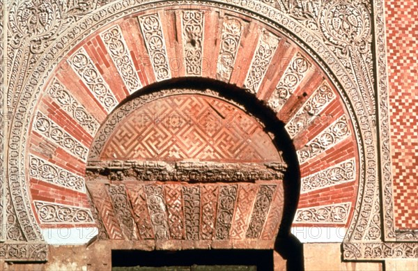 Arch above entrance, west façade, Grand Mosque, Cordoba, Spain, 8th-11th Century. Artist: Unknown