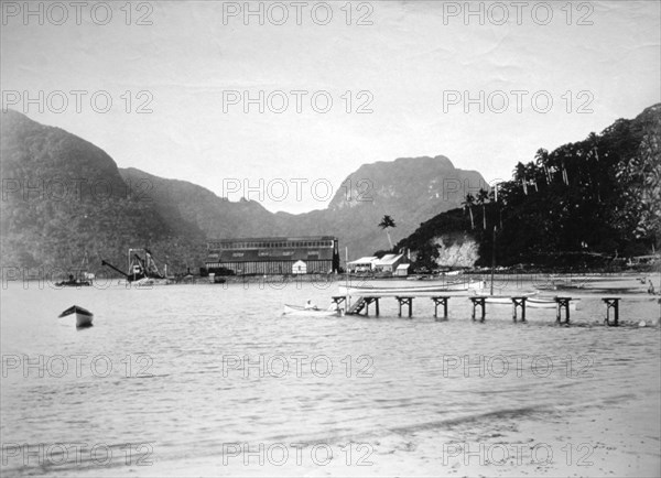 Pago Pago Harbor, in the island of Tutuila, American Samoa, 1889. Artist: Unknown