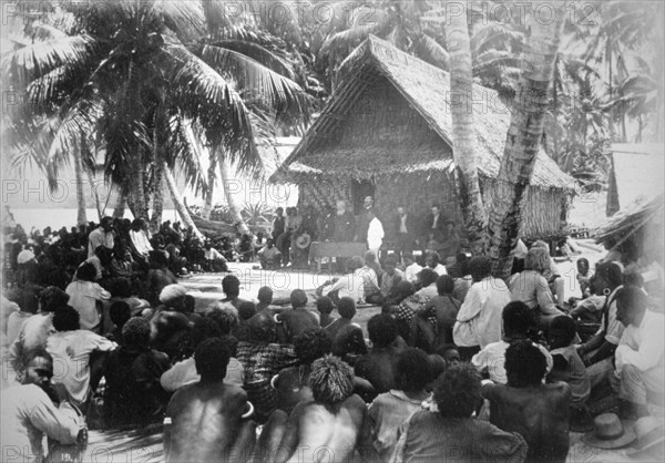 Parliament at Hongo, Florida, Solomon Island, 1892.  Artist: Dr Welchman