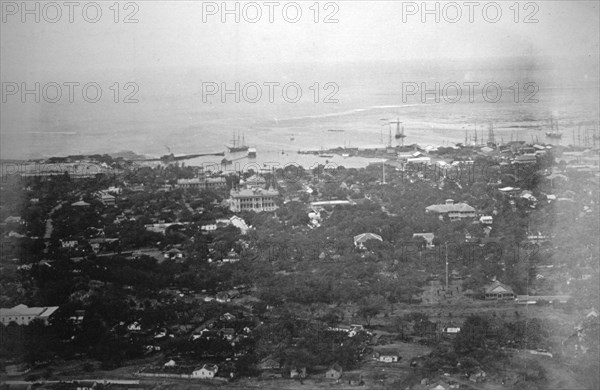 Honolulu port, Hawaii, 1885. Artist: Unknown