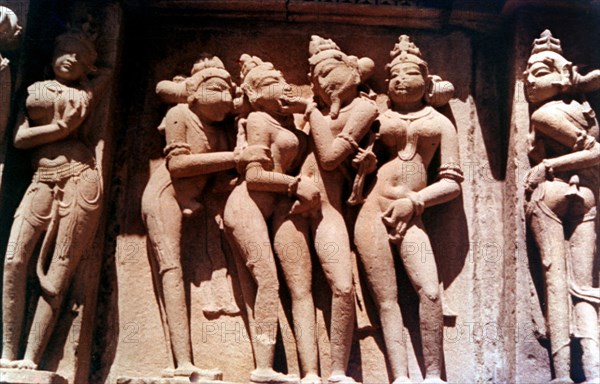 Erotic Sculpture, Hindu Temple, Khajuraho, India, 950 - 1050. Artist: Unknown