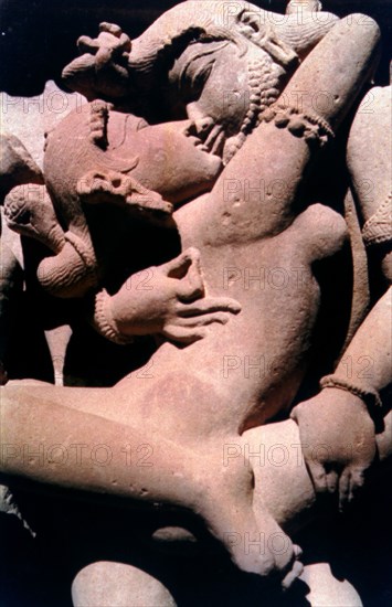 Erotic Sculpture, Hindu Temple, Khajuraho, India, 950 - 1050. Artist: Unknown