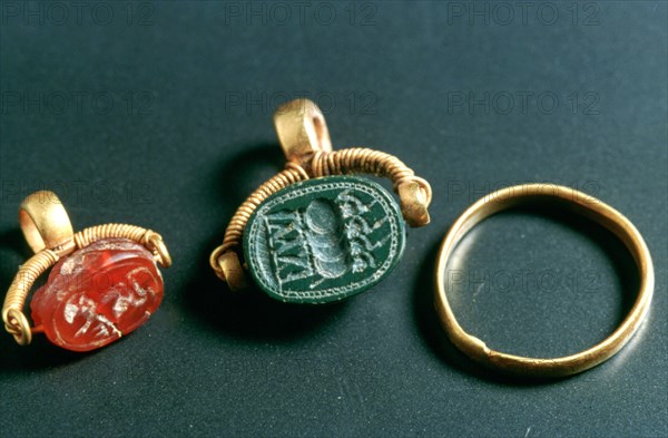 Rings with Inscription, Jewelery, Tunisia, c3rd-4th Century. Artist: Unknown
