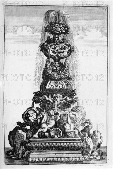 Fountain design, 1664. Artist: Georg Andreas Bockler