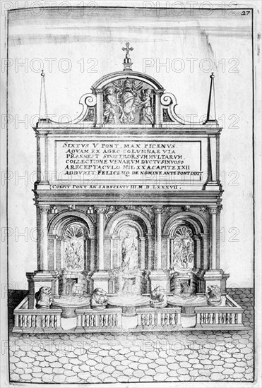 Fountain design, 1664. Artist: Georg Andreas Bockler