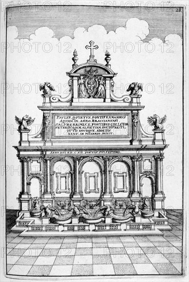 Fountain design, 1664. Artist: Georg Andreas Bockler