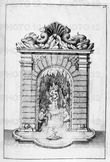 Fountain design, 1664. Artist: Georg Andreas Bockler