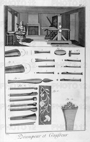 Embossed fabric maker, 1751-1777. Artist: Unknown