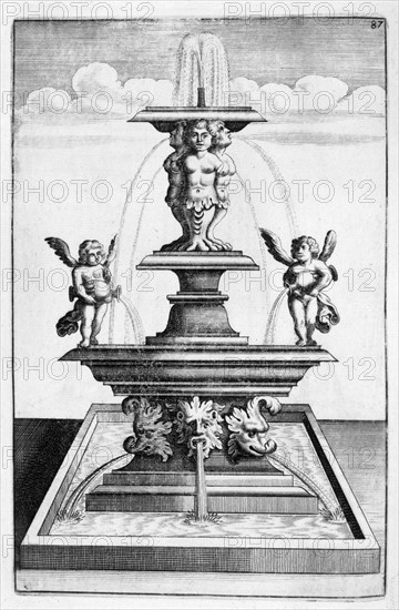 Fountain design, 1664. Artist: Georg Andreas Bockler