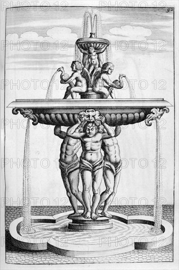 Fountain design, 1664. Artist: Georg Andreas Bockler