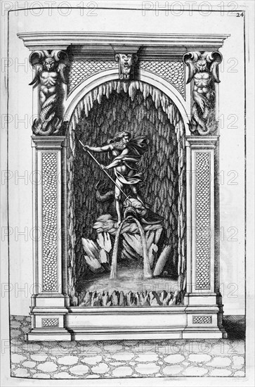 Fountain, grotto design, 1664.  Artist: Georg Andreas Bockler