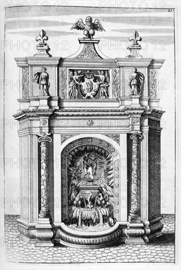 Fountain design, 1664. Artist: Georg Andreas Bockler