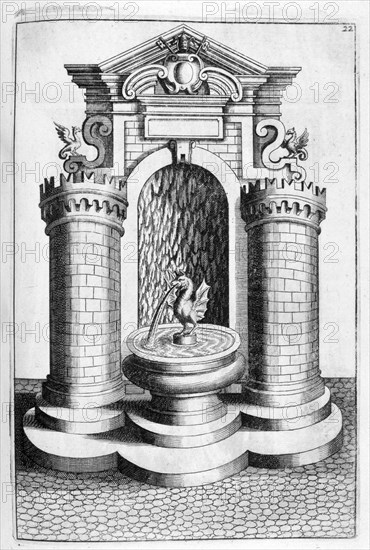 Fountain design, 1664. Artist: Georg Andreas Bockler