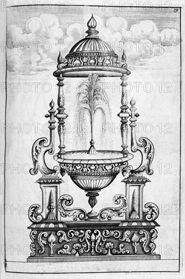 Fountain design, 1664. Artist: Georg Andreas Bockler