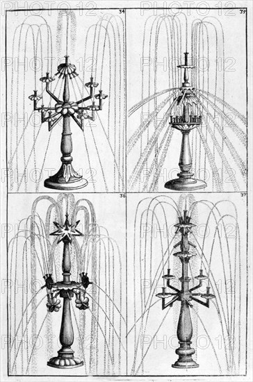 Ornamental fountain design, 1664. Artist: Georg Andreas Bockler