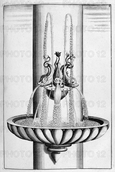 Ornamental fountain design, 1664. Artist: Georg Andreas Bockler