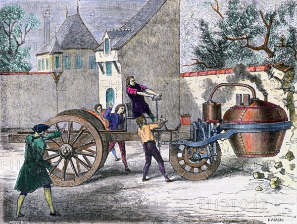 Cugnot's Steam Wagon, 19th century. Artist: Unknown