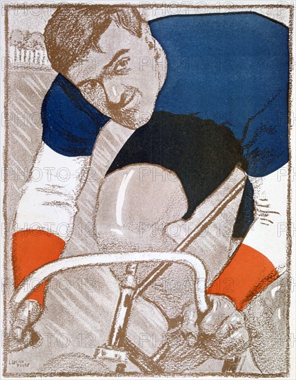 Edmond Jacquelin, French cycling champion, 1902. Artist: Unknown