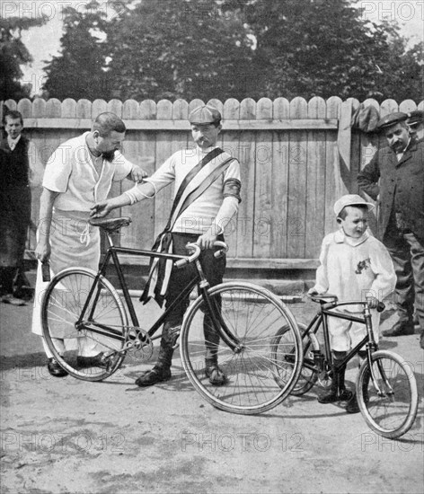 Maurice Garin, winner of the inaugural Tour de France, 1903. Artist: Unknown