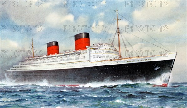 RMS 'Queen Elizabeth', Cunard ocean liner, 20th century. Artist: Unknown