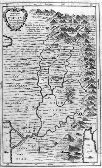 Map of the Garden of Eden, 1675. Artist: Athanasius Kircher