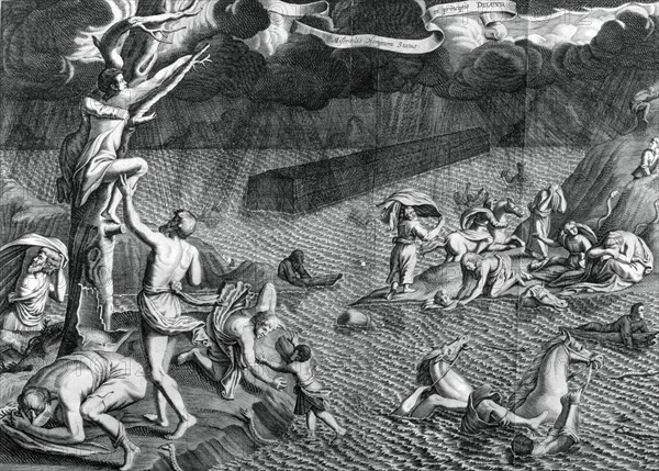 Scene of the Deluge, 1675. Artist: Athanasius Kircher