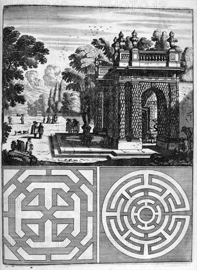 House and garden design, 1664. Artist: Georg Andreas Bockler