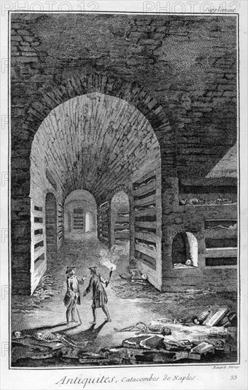 Catacombs of Naples, 1751-1777. Artist: Bernard