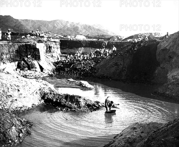 Opencast mine, Korea, 1900. Artist: Unknown