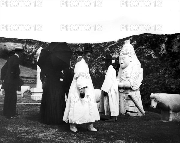 The Emperor of Japan visiting a tomb, Korea, 1900. Artist: Unknown